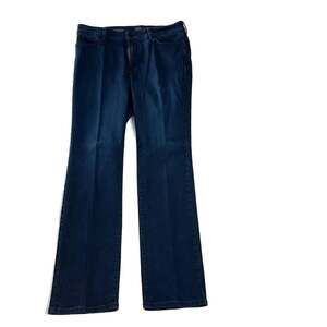 NYDJ dark wash Marilyn straight‎ leg jeans Lift Tuck Technology size 14